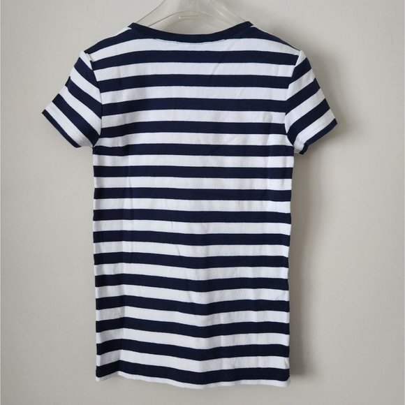 🛥️ Ralph Lauren Navy and White Striped Short Sleeve Tee - Picture 2 of 5